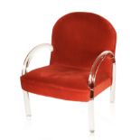 1970S PACE COLLECTION "WATERFALL" LUCITE ARMCHAIR