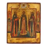 19TH CENTURY ANDREI OF SMOLENSK AND SAINTS ICON