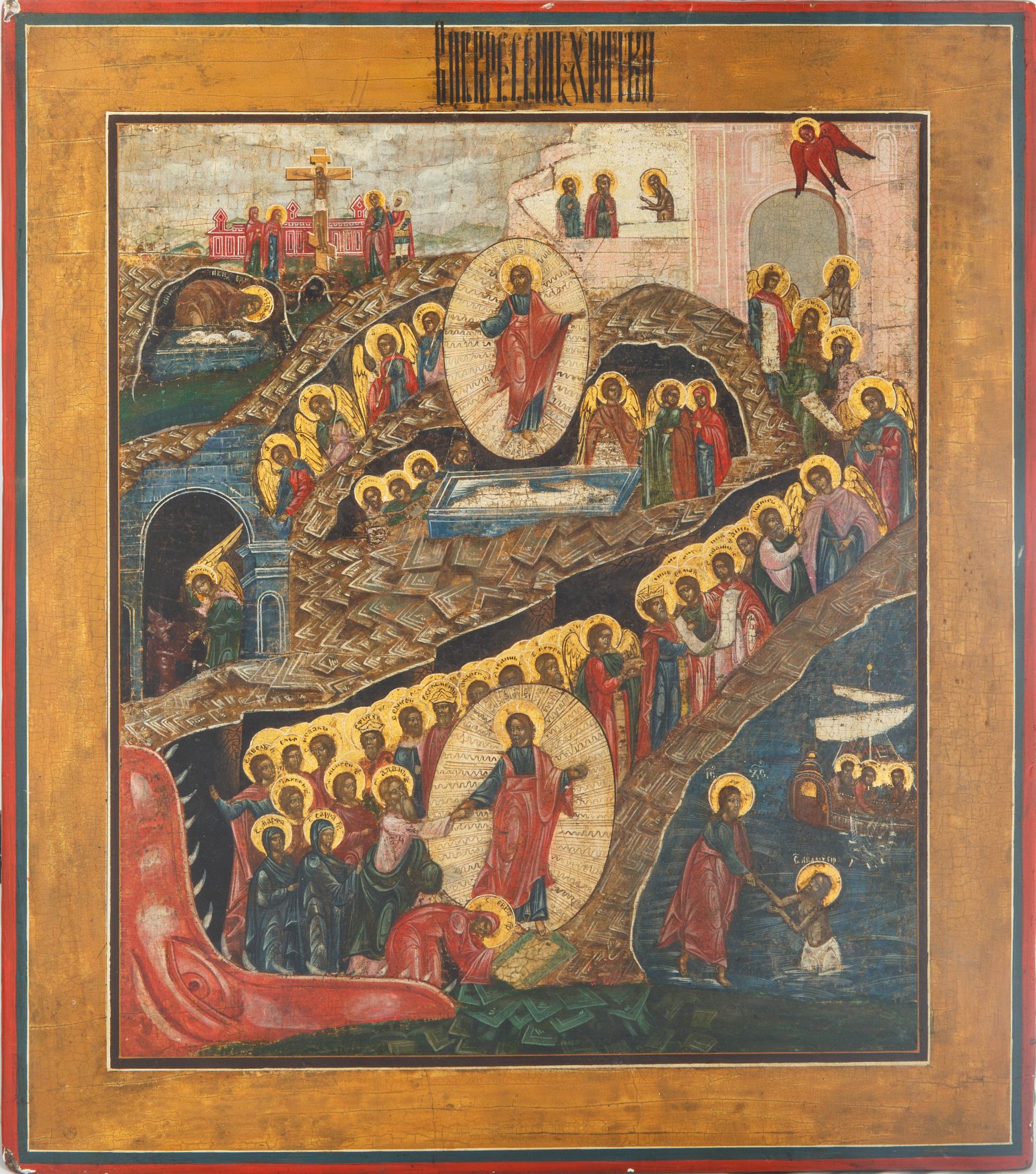 19TH CENTURY RESURRECTION RUSSIAN ICON