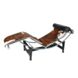 A LC4 COWHIDE CHAISE LOUNGE FOR CASSINA