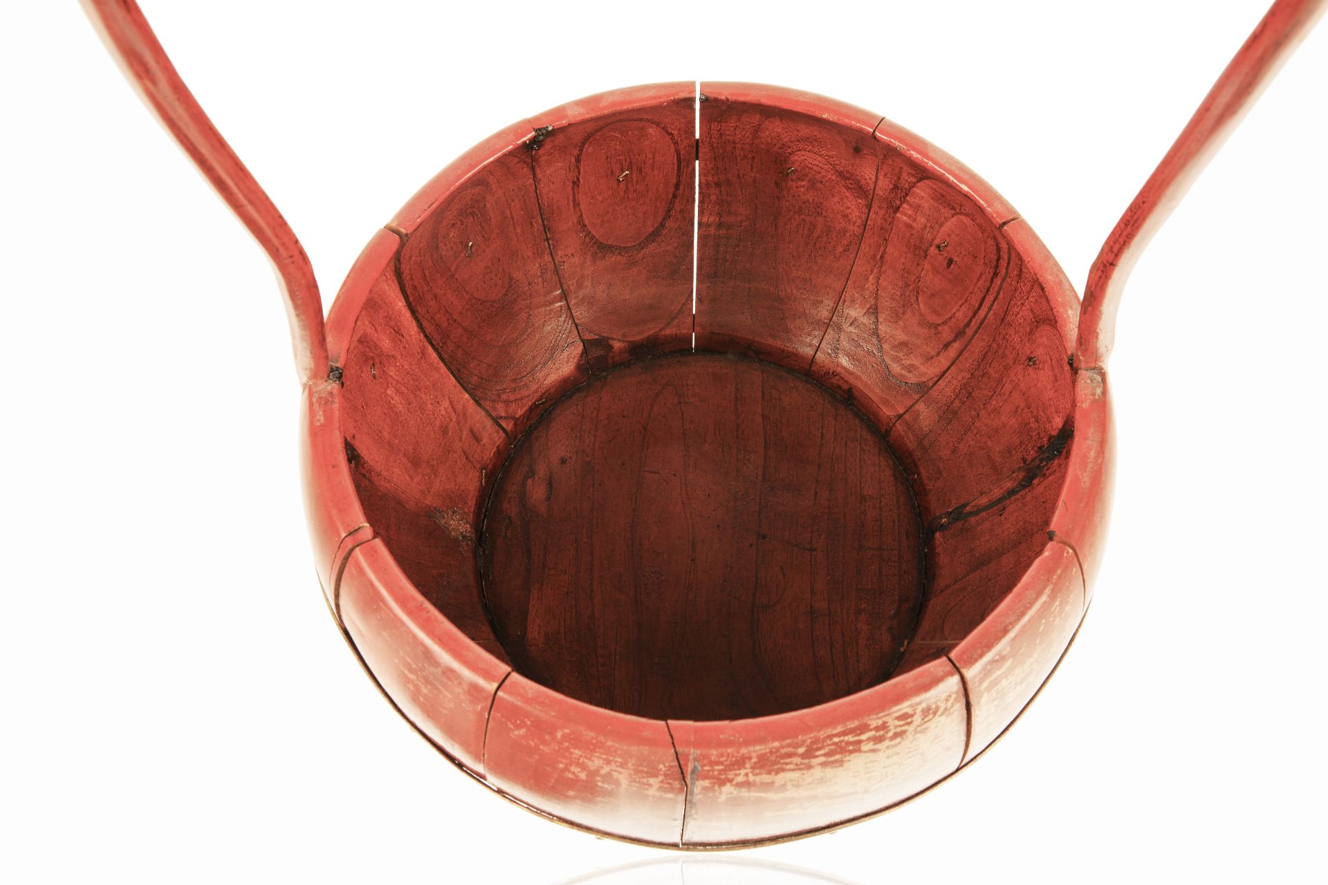 19TH CENTURY CHINESE RED LACQUERED WOOD BASKET - Image 3 of 4