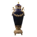 19TH CENTURY FRENCH ENAMEL AND PORCELAIN ORMOLU-MOUNTED VASE