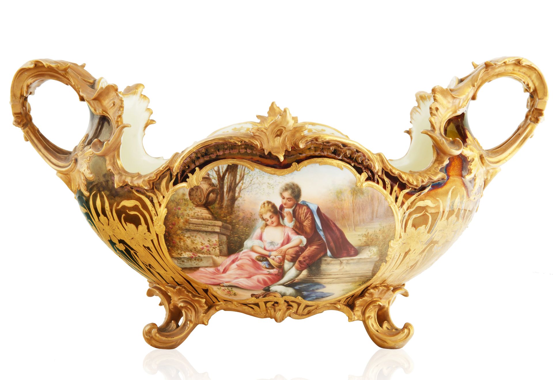 ACKERMANN & FRITZE PAINTED JARDINIERE