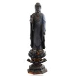 CHINESE MING-STYLE WOODEN BUDDHA FIGURE