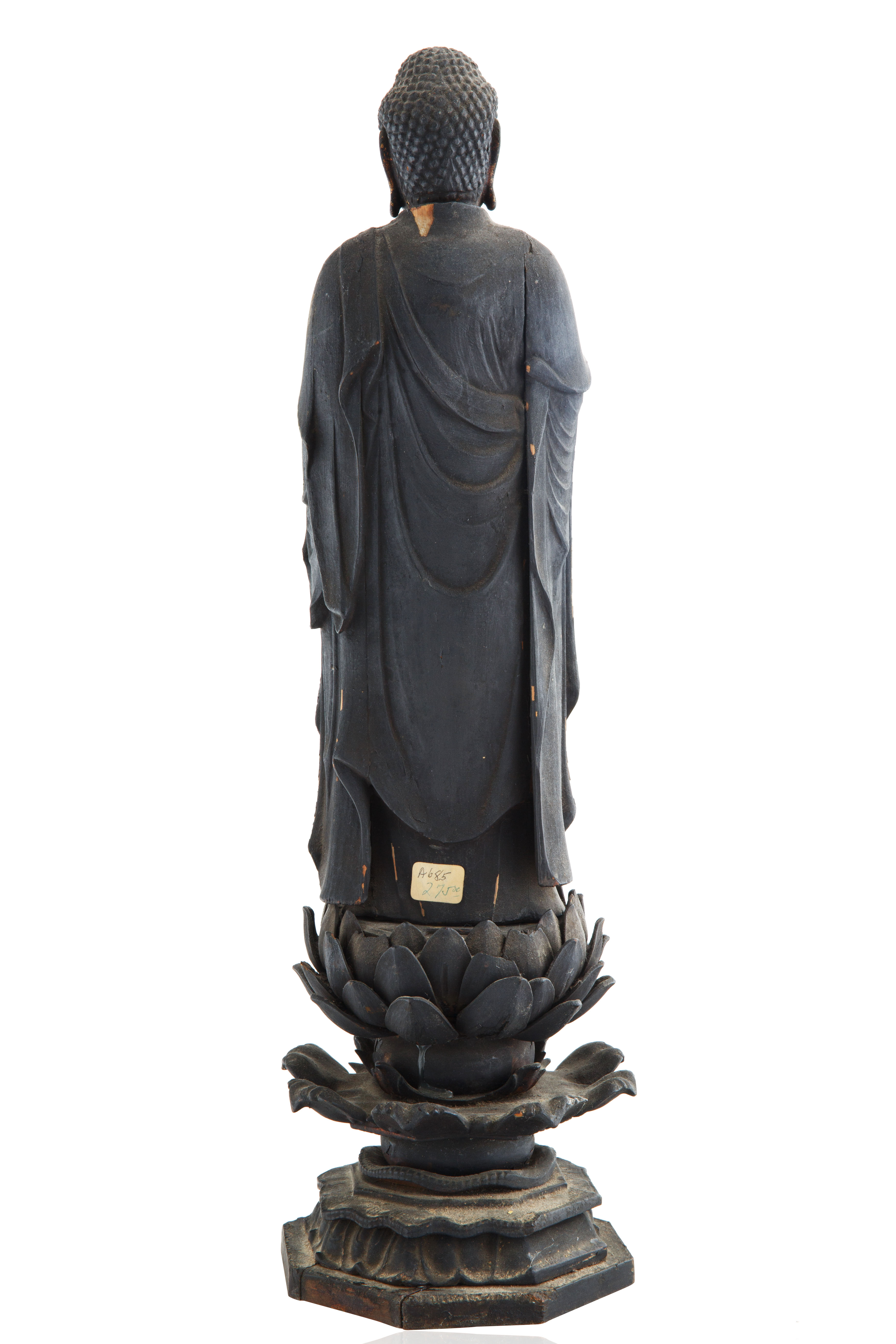 CHINESE MING-STYLE WOODEN BUDDHA FIGURE - Bild 2 aus 2