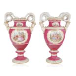 PAIR OF MEISSEN EMPIRE STYLE VASES