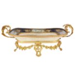 FRENCH SEVRES-STYLE PORCELAIN BLEU NOUVEAU TRAY