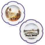 PAIR OF KUZNETSOV MANUFACTORY PORCELAIN PLATES