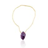 DEVERA 22KT AMETHYST PENDANT NECKLACE