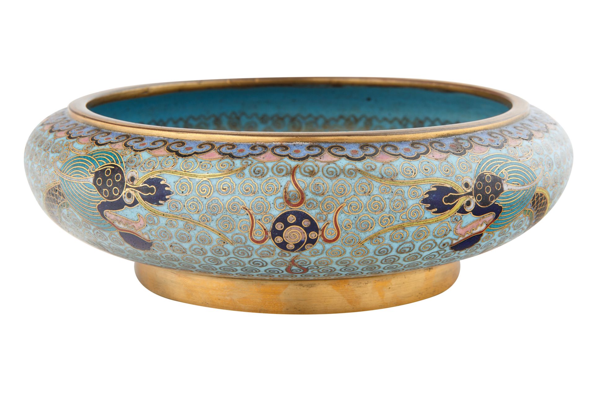 CHINESE CLOISONNE ENAMEL DRAGON BOWL - Bild 2 aus 5