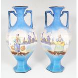 PAIR OF 19TH-CENTURY POLYCHROME VASES