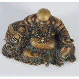 CHINESE QING BRONZE LAUGHING BUDDHA