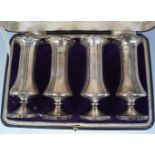 SET OF 4 SILVER VASES