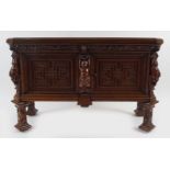 19TH-CENTURY CARVED OAK HALL CABINET