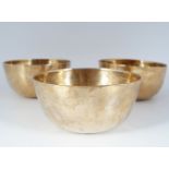 SET OF 3 INDIAN BRASS SINGING BOWLS