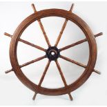 LARGE 19TH-CENTURY SHIP'S WHEEL