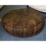 19TH-CENTURY LEATHER POUFFE