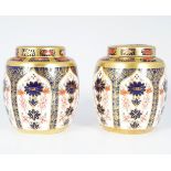 PAIR OF ROYAL CROWN DERBY JARS