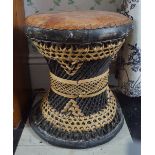 PAIR OF BASKET WEAVE STOOLS