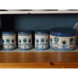 SET OF 4 COLOURFUL TOLEWARE TINS