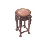 19TH-CENTURY CARVED CHINESE HARDWOOD PEDESTAL