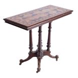 19TH-CENTURY MAHOGANY AND MARQUETRY TABLE