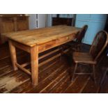 19TH-CENTURY PINE KITCHEN TABLE