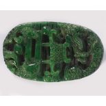 CHINESE SPINACH JADE PENDANT