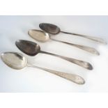 SET OF 4 GEORGE III BRIGHT CUT SERVING SPOONS