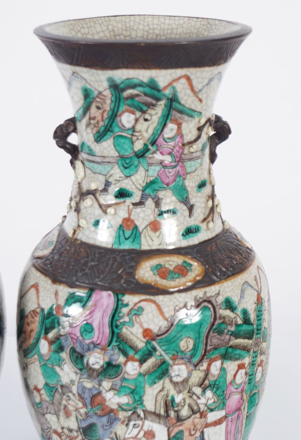 PAIR OF19TH-CENTURY CHINESE CRACKLEGLAZE VASES - Image 2 of 5