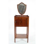 19TH-CENTURY MAHOGANY AND BOXWOOD INLAID SHAVING STAND