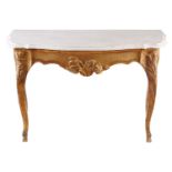 18TH-CENTURY CARVED GILT WOOD CONSOLE TABLE