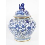 PAIR OF LARGE CHINESE BLUE AND WHITE URNS
