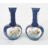 PAIR CHINESE QING POLYCHROME VASES