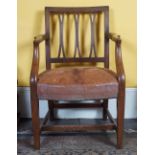 GEORGE III MAHOGANY ELBOW CHAIR