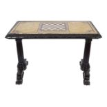 IRISH 19TH-CENTURY EBONY & MARBLE TABLE