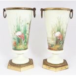 PAIR OF 19TH-CENTURY GLASS AND ORMOLU VASES