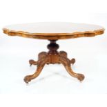 VICTORIAN BURR WALNUT CENTRE TABLE