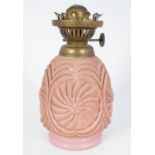 VICTORIAN PINK GLASS OIL LAMP