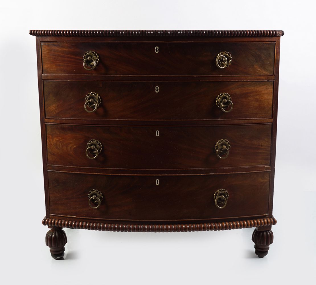 REGENCY MAHOGANY BOW FRONT CHEST