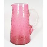 19TH-CENTURY CRANBERRY GLASS JUG