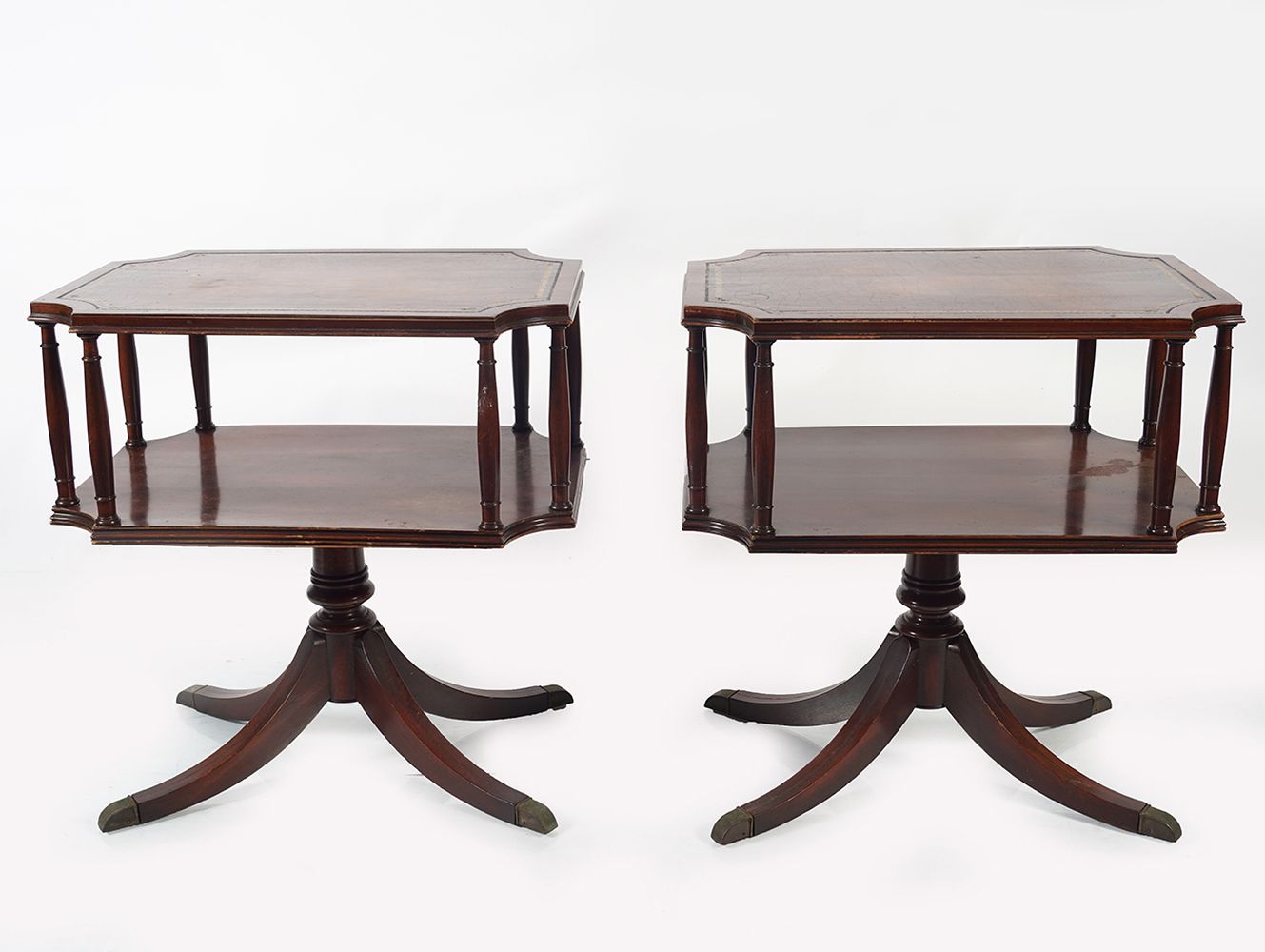 PAIR REGENCY STYLE MAHOGANY LIBRARY TABLES