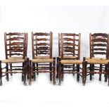 HARLEQUIN SET OF 8 19TH-CENTURY OAK CHAIRS