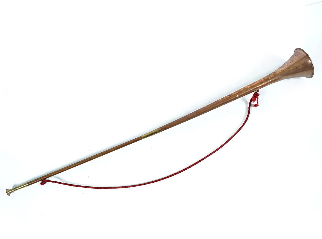 19TH-CENTURY COPPER HUNTING HORN