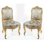 PAIR OF 19TH-CENTURY CARVED GILTWOOD, CHAIRS