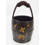 19TH-CENTURY CHINESE METAL BOUND FRUITWOOD BUCKET