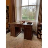 19TH-CENTURY MAHOGANY PEDESTAL WRITING DESK