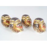 GROUP OF 4 ROYAL CROWN DERBY OWLS