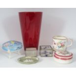 ASSORTED LOT OF CRANBERRY GLASS