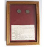 2 FRAMED INDIAN COINS